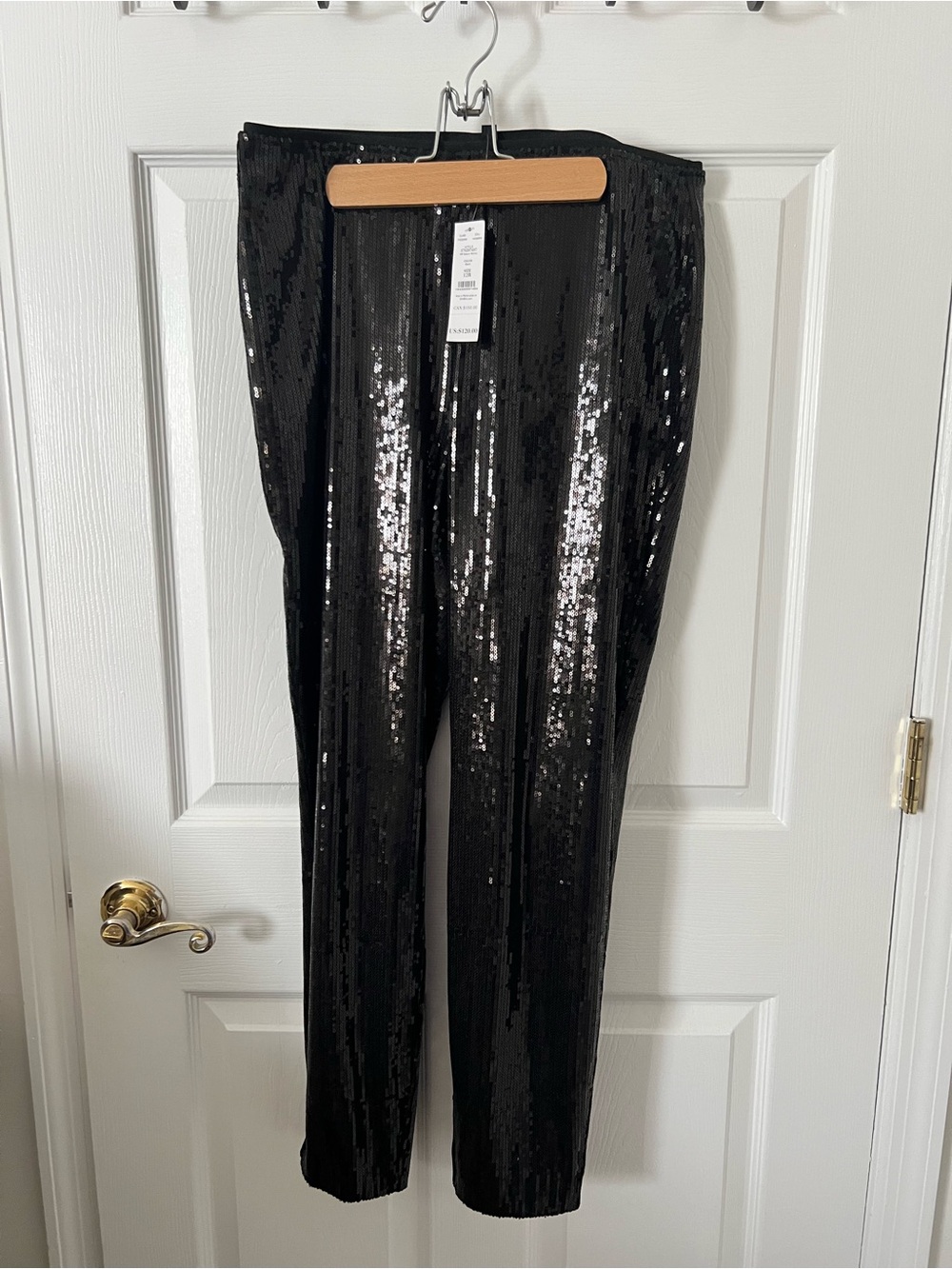 White House Black Market Black Sequin Skinny Pants